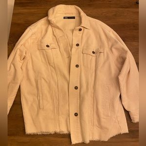 Beige Corduroy shirt Jacket
